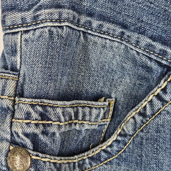 MARC ECKO XO.72 TIME SQUARE MEN'S BLUE DISTRESSED BOOT FIT JEANS SIZE W34 x L30 - Picture 12 of 16